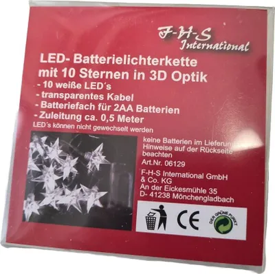 The image shows the packaging of a string of LED lights.