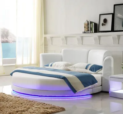 Produktbild von Bett Rund Betten Doppel Luxus Schlafzimmer Möbel Rundes Hotel Gestell Neu
