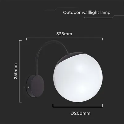 Zdjęcie produktu dla Kinkiet zewnętrzny czarno-biały V-TAC E27 IP44 VT-1223-11823