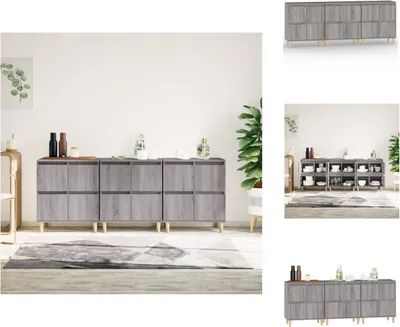 Image de vidaXL Sideboards 3 pcs. Gris Sonoma 60x35x70 cm Bois composite - Sideboards