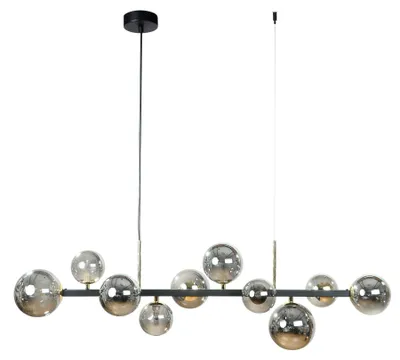 Zdjęcie produktu dla Żyrandol SERENITY czarno-złoty 10xG9x8W szkło wym:100x106x30cm IP20 Zuma Line