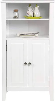 Produktbild von EUGAD Beistellschrank aus MDF mit verstellbare Regalebene, Weiß, 92.5x30x50cm