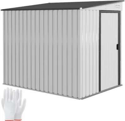 Produktbild von Outsunny Metall Gerätehaus 2,81m² 154x206,5x181 cm Geräteschuppen mit Pultdach