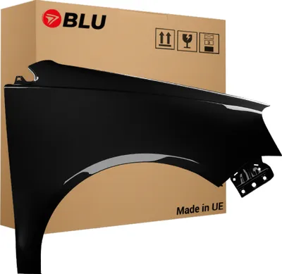 Immagine prodotto di BLU Parafango compatibile con VW Volkswagen Polo 9N3 IV 4 LIFT LC9Z Destra Schwarz BlackMagic | 2005-2009 | Anteriore | Verniciato | Pronto per il montaggio | Acciaio