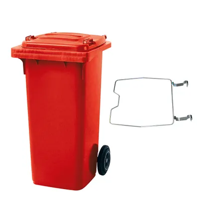 Produktbild von BRB Mülltonne MGB 120 Liter, mit Klemmring für Müllsäcke (rot)