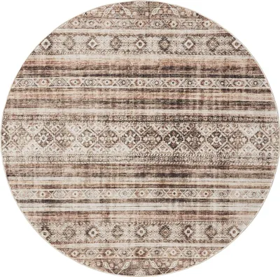 Produktbild von benuta Waschbarer Vintage Teppich George Braun ø 160 cm rund Wohnzimmerteppich Schlafzimmer weich orientalisch
