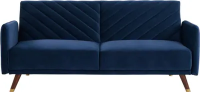 Produktbild von Schlafsofa Klappsofa 3-Sitzer - Samt - Blau - JORIS