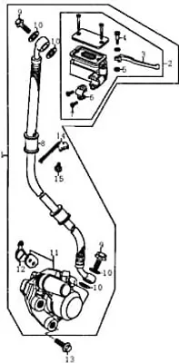 Produktbild von Rex RS125 QM125-10D Bremsgeberzylinder 82572 Bremspumpe Handbremszylinder Bremshebel Bremsgriff Capriolo