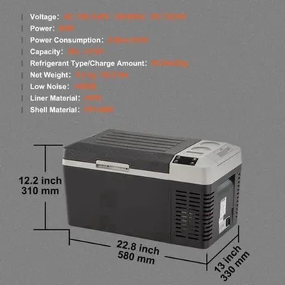 Zdjęcie produktu dla Lodówka elektryczna - 20 litrów - 12V - przenośna i kompaktowa, idealna do samochodu, domu i w podróży