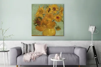 Obrázek produktu pro OneMillionCanvasses® - Obraz na plátně - Slunečnice - Obraz od Vincenta van Gogha, nástěnná malba, nástěnné dekorace obrazy obývací pokoj, 90x90cm