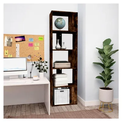 Produktbild von Bücherschrank aus geräucherter Eiche, 45 x 24 x 160 cm
