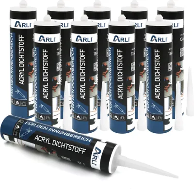 Produktbild von ARLI 10x ARLI Acryl 310ml weiß überstreichbare Dichtstoff Universal Bauacryl Maleracryl Fugendichter Dichtmasse