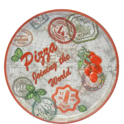 Zdjęcie produktu dla Napoli Charme, czerwone talerze do pizzy, 33 cm - zestaw 6 sztuk