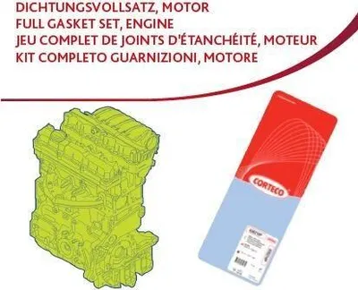 Produktbild von CORTECO 430432P Motor-Dichtungsvollsatz Dichtsatz für NISSAN NP300 Navara Pickup (D40) Pathfinder III (R51) PICK UP (D22)