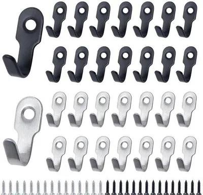 Produktbild von Edelstahl-Klebehaken, 30er-Pack, klein, für Wand, Tür, Bad, Küche, 27x12mm