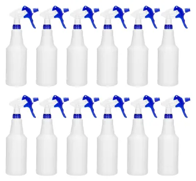 Produktbild von 12 Stück 750ml Plastik Sprühflaschen mit verstellbarer Düse in Blau