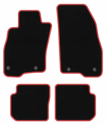 Obrázok produktu pre Velúrové autokoberce pre: Fiat Punto 12' 2012-2018 (hatchback) – sada 4 ks, čierno-červené, na mieru – Wielganizator CARLUX