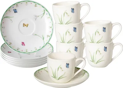 Produktbild von Villeroy & Boch Colourful Spring Espressotasse mit Untertasse 100 ml 6er Set