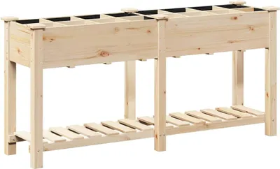 Obrázok produktu pre Záhradný kvetináč s poličkou Béžová 161,5 x 45 x 76,5 cm