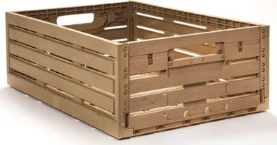 Produktbild von Obst- Gemüsekiste Klappbox im Holzdesign 60x40x21,8 cm