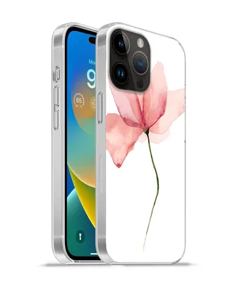 Produktbild von MuchoWow® Handyhülle Schutzhülle Hülle für Apple iPhone 14 Pro Max Blumen - Aquarell - Rosa Silikon Softcase Handy Hülle - Hardcover