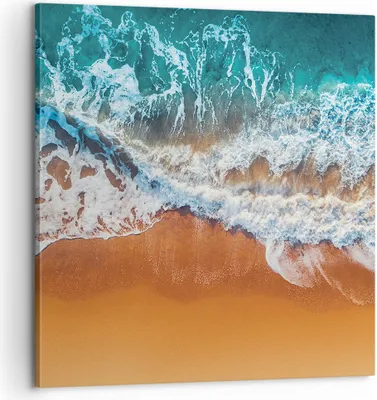 Produktbild von Bild auf Leinwand - Leinwandbild - Einteilig - Sand Wasser Strand - 60x60cm - Wand Bild - Wanddeko - Wandbilder - Leinwanddruck - Bilder - Wanddekoration - Leinwand bilder - Wandbild - AC60x60-5021