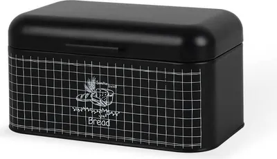 Produktbild von Brotkästen Brotbehälter Brotbox Brotdose Brotbox mit Deckel 30x20x15,7 cm Stahl Schwarz