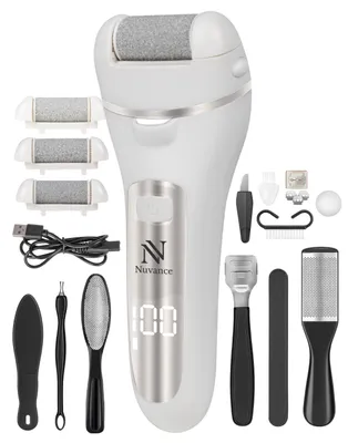 Productafbeelding van Nuvance Eeltverwijderaars - Pedicureset Electrisch - 18 Delig - Elektrische Eeltverwijderaar - Voetvijl - Professioneel - Wit