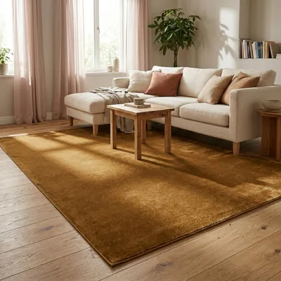 Image de Volero - Tapis à poils courts - Essenza Jaune ocre - 230x330cm