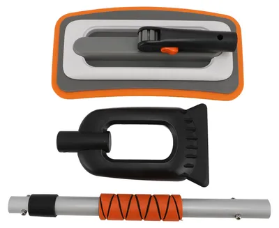 Produktbild von Auto-Schneeschaber, Aluminiumlegierung, ergonomischer Griff, effiziente Entfernung, Besen, Eiskratzer für Windschutzscheibe, Orange