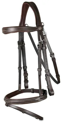 Image de Dy'on Bridon avec muserolle combinée et mousqueton Working Collection Bridon marron