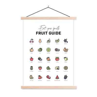 Produktbild von MuchoWow® Textilposter Küche - Lebensmittel - Obst 40x53 cm mit holzfarbenen Rahmen - Schlafzimmer