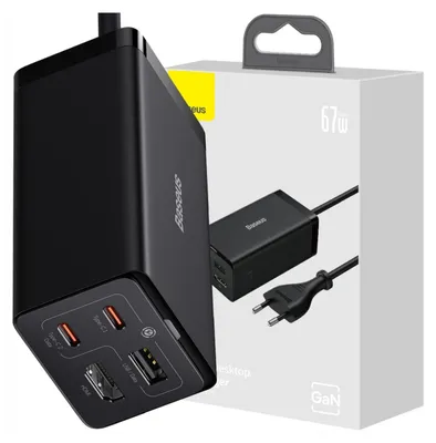 Image de Gan5 Baseus Charger Ccgp110201 Hub Hdmi 2X Usb-C / Usb-A / Hdmi 4K 30Hz 1.5M - Noir + Usb-C - Câble Usb-C 100W 1M