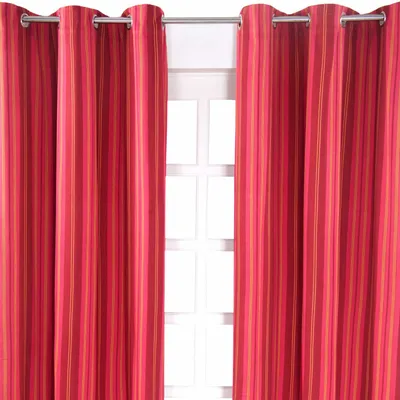 Produktbild von HOMESCAPES Gardinen mit Ösen Milan pink 2er Set 100% Baumwolle, 137x117 cm