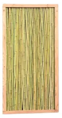 Produktbild von Outgarden Naturbelassen 90 x 180 cm Sichtschutzzaun Bambus Rechteck Slim, Holzrahmen, Thermisch Modifiziert, Langlebig, Für Garten Terrasse Balkon