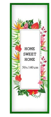 Obrázok produktu pre MG Design, zelený rám na obrázky, 50 x 140 cm – vyrobený z prírodného dreva s akrylsklom, určený na zavesenie aj na postavenie, vhodný na fotografie, plagáty a puzzle