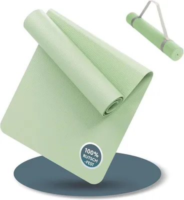 Produktbild von Famanu Yogamat 180 x 60 cm - Antirutsch Fitnessmatte mit Tragegurt für Yoga und Fitness