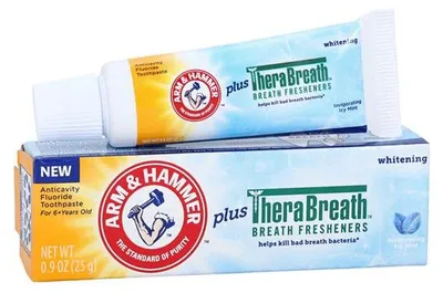 Produktbild von Zahnpasta, Arm & Hammer, TheraBreath Kids Whitening, Zahnaufhellung, Frischer Atem, Geschmack Icy Mint, 25 g