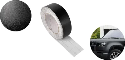 Produktbild von Autofolie Matt 5x3000 cm - Strukturfolie Schwarz Matt - Klebefolie Auto mit Luftkanal-Kleber und UV-Schutz - Selbstklebend Folie für Innen und Außen - Auto Folierung für Tuning - Einstiegsleisten Schutz