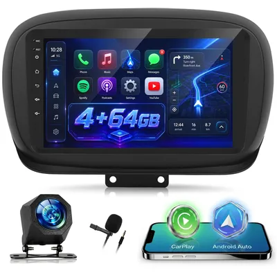 Image de Autoradio Android, écran tactile IPS de 9 pouces, 4 Go de RAM, 64 Go de stockage, Wi-Fi, GPS, Bluetooth
