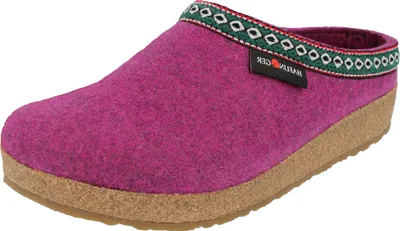 Produktbild von Haflinger Damen Pantoffel Herren Hausschuh Filz Wolle Grizzly Franzl 711001, Größe:41 EU, Farbe:Violett
