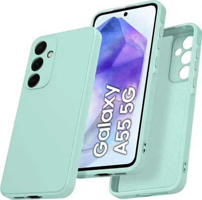 Produktbild von Hülle für Samsung Galaxy A55 Slim Liquid Silikon Gel Gummi Stoßfest Schutzhülle Türkis