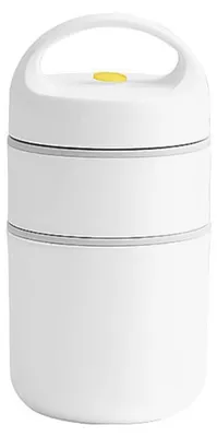 Müslibecher 680 ml doppelwandig isoliert Edelstahl PP beige