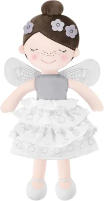 Produktbild von Weiche Stoffpuppe 40cm Schutzengel Puppen Taufgeschenk Blumenprinzessin