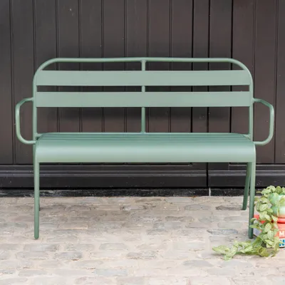 Image de Banc de jardin en aluminium 2 places vert forêt SOHA