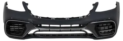 Productafbeelding van Voorbumper voor Mercedes S-klasse W222, modeljaar 2017-2020, met S63-look en onderste grill.