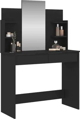 Obrázek produktu pro vidaXL Toaletní stolek se zrcadlem černý 96x39x142 cm