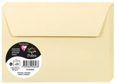 Image de Pollen by Clairefontaine 5846C Pollen by Clairefontaine Briefumschlag C6, chamois