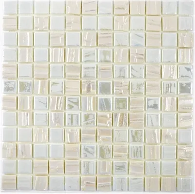 Produktbild von Mosaikfliese ECO Recycling GLAS ECO weiß metallic 3D MOS355-11_f | 10 Mosaikmatten
