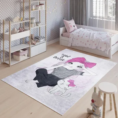 Produktbild von Tapiso Teppich EMMA Modern Kinderzimmer Rosa Schlafzimmer 80 x 150 cm